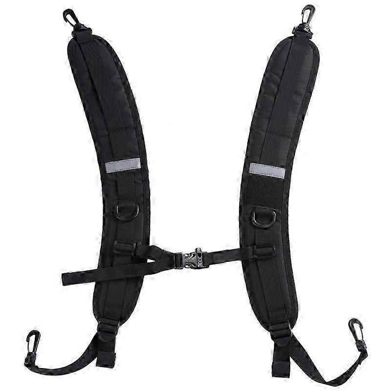 Padded and adjustable backpack straps for waterproof backpack (1 piece, black)