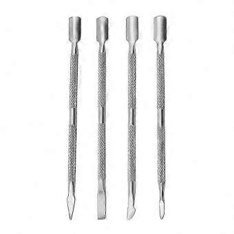 Cuticle Pusher Set 12 Pieces Silver - The Edge