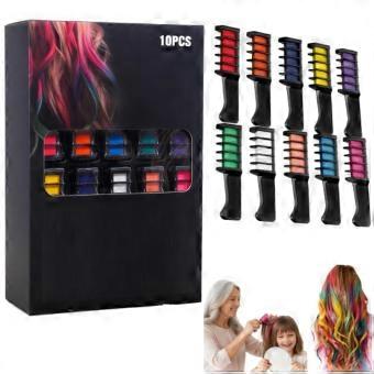 10Color Hair Chalk Combs Set, Washable Temporary Hair Color for Kids and Adults, Crazy Hair Day Styling