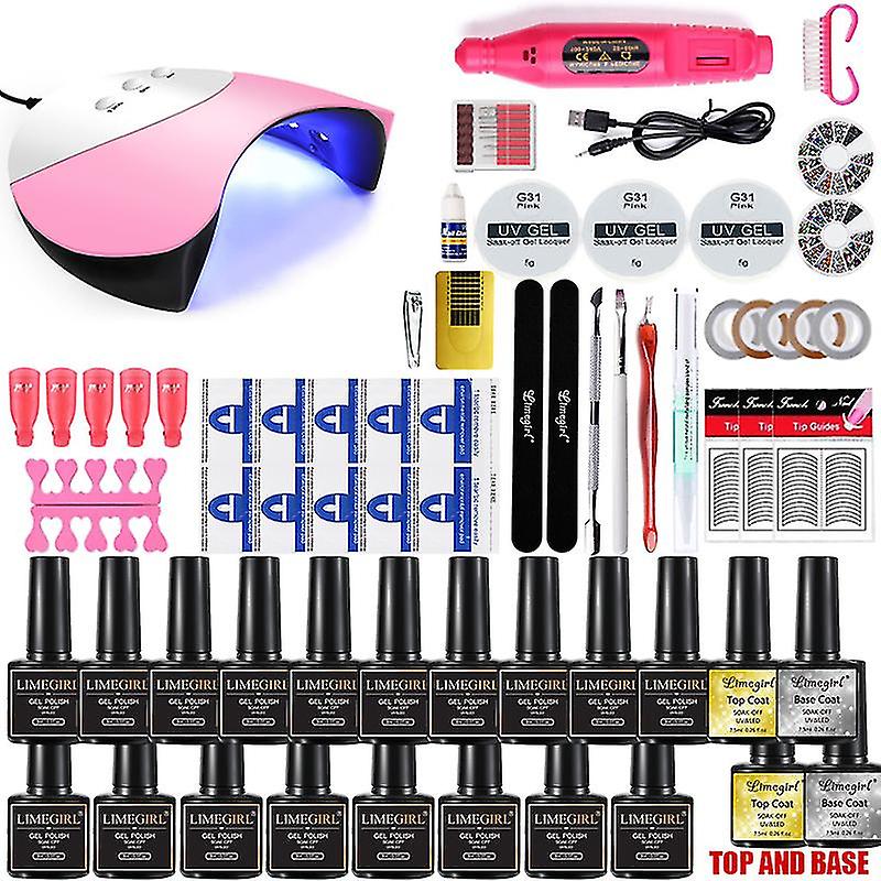 Mani Set For Set With Uv Led Lamp L Set Kit Electric