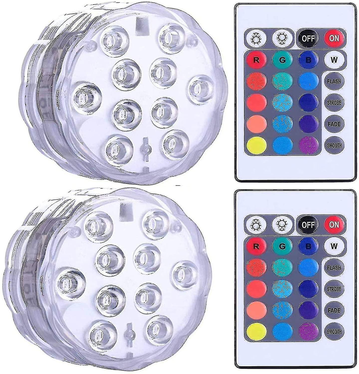 Lumière Led Submersible, Lampe Submersible Spa Led Étanche Avec 2 Télécommandes
