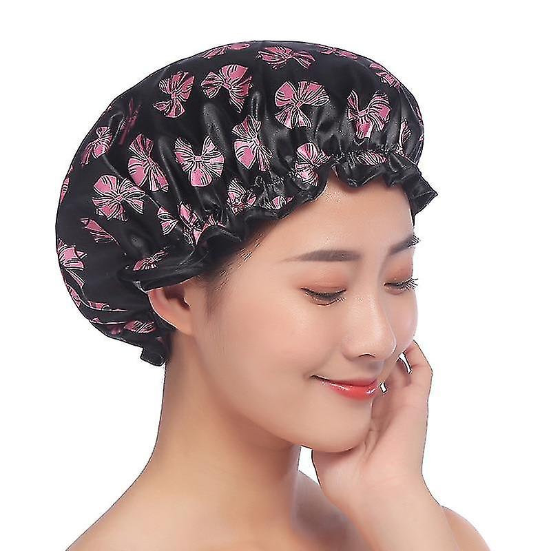 Waterproof Bath Hat, Elastic Printing Shower Hair Cover