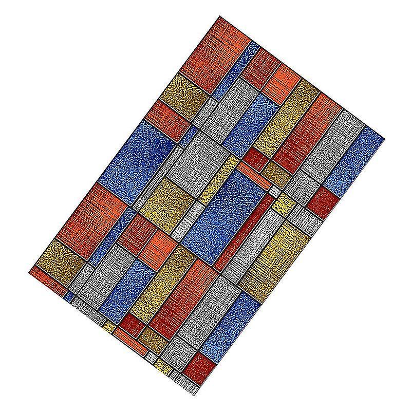90X58cm Assorted Color 2 Stained Glass Panels 1pc Window Privacy Film Non-adhesive Static Window Fil