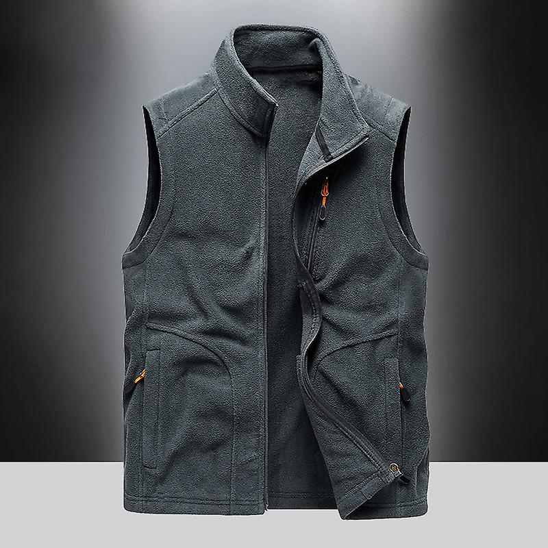 Mens Fleece Waistcoat Open Front Holiday Coat Thicken Plush Jacket Vest |  Fruugo KR