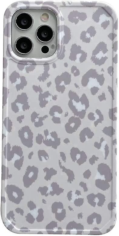 INS Cold Gray Leopard Print Soft Case for Apple iPhone 12 Pro with Fashion Frame Cute Design Skin Cellphone Accessories Protective Cover for iPhone 12