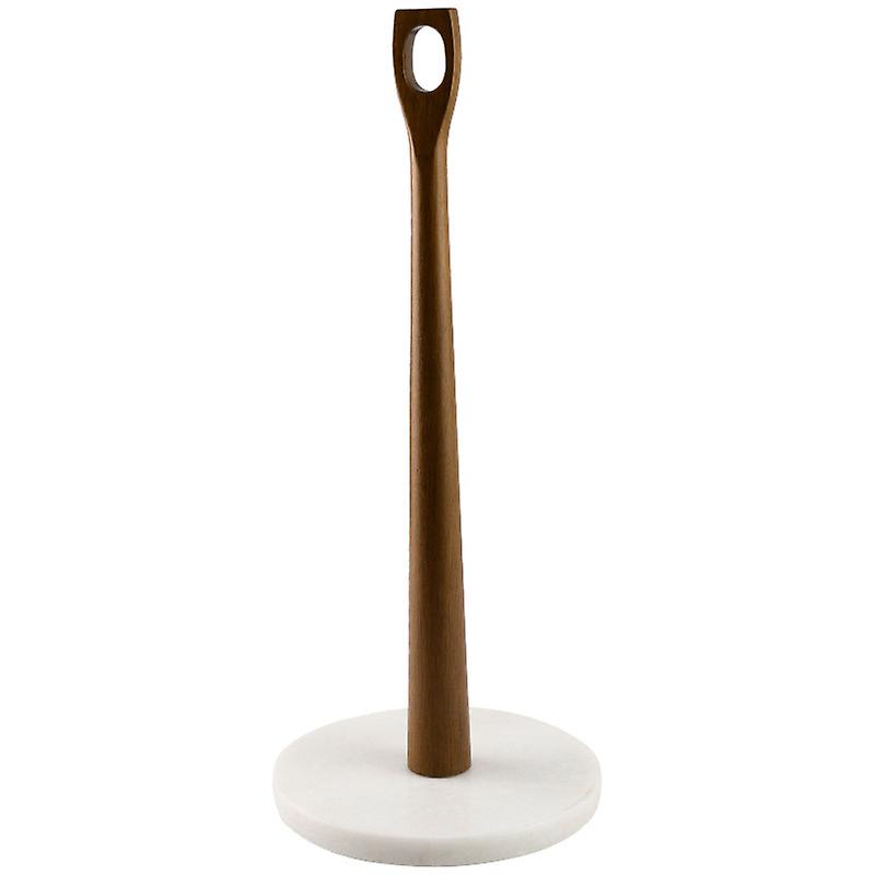 Paper towel holder, in natural acacia wood with 6