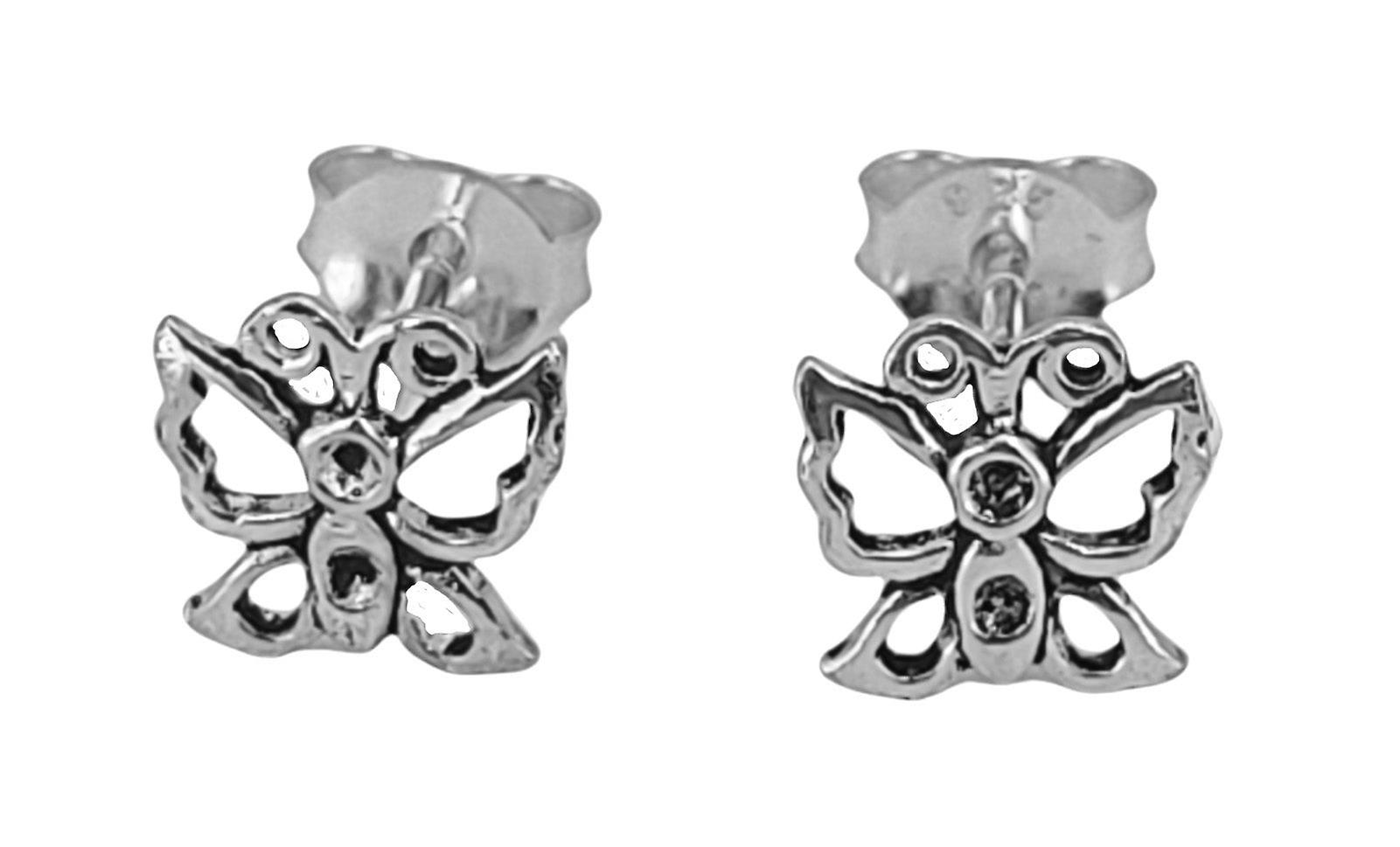 Stud Earrings 37 Butterfly - Silver