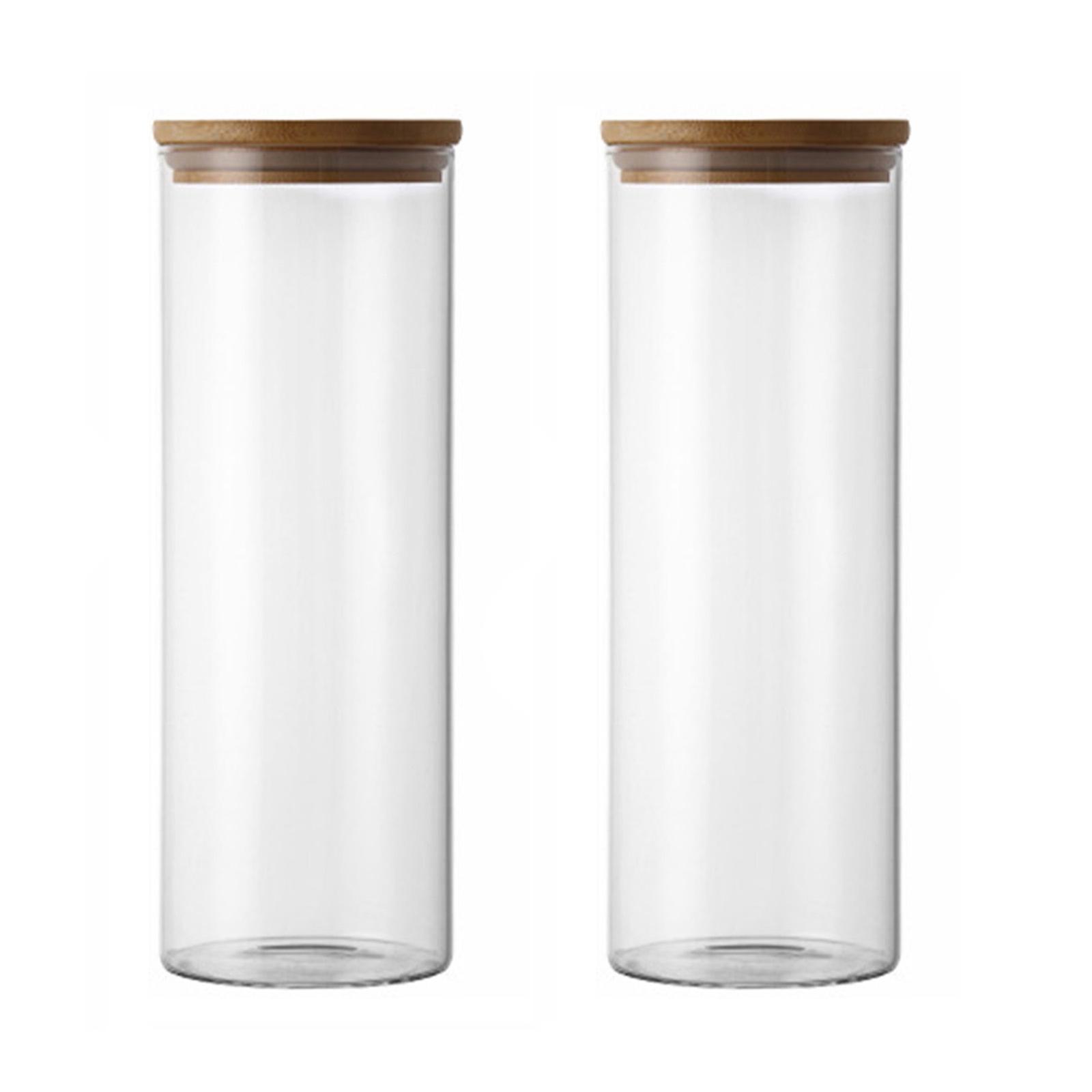 20%-off Glass Food Storage Containers Jars With Airtight Bamboo Lid Glass Terrarium With Lid, Spice