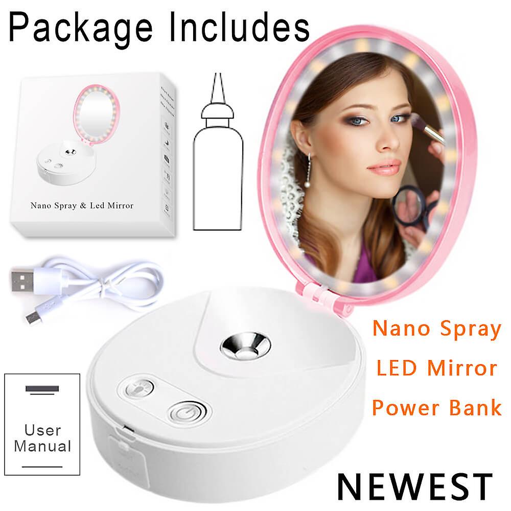 Portable Nano Mist Sprayer Facial Nebulizer Steamer Moisture Analyzer Dry Skin Care Professional Spa Mini Ion Face Spray Device