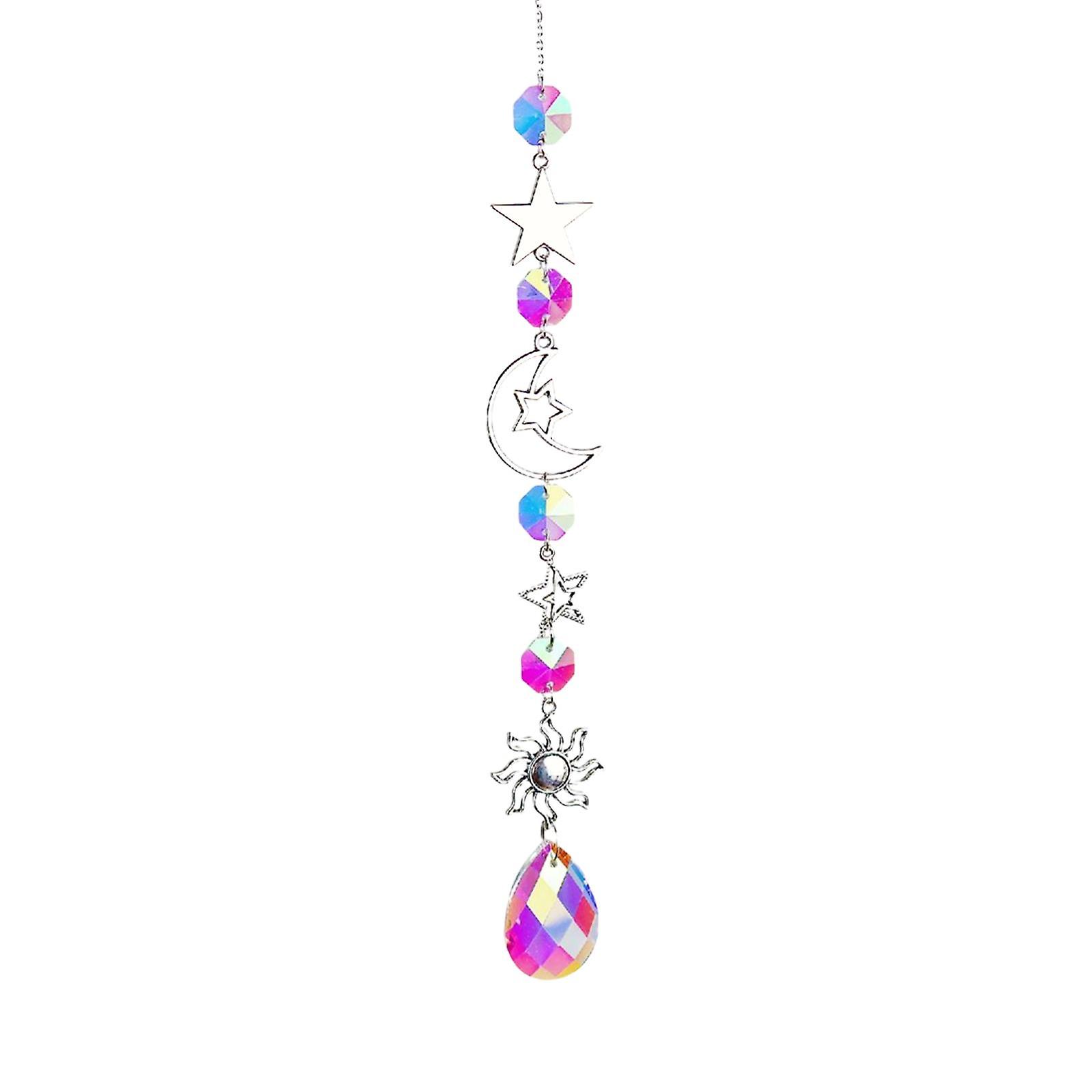 Crystal Wind Chime Hanging Sparkling Handmade Prisms Pendant B