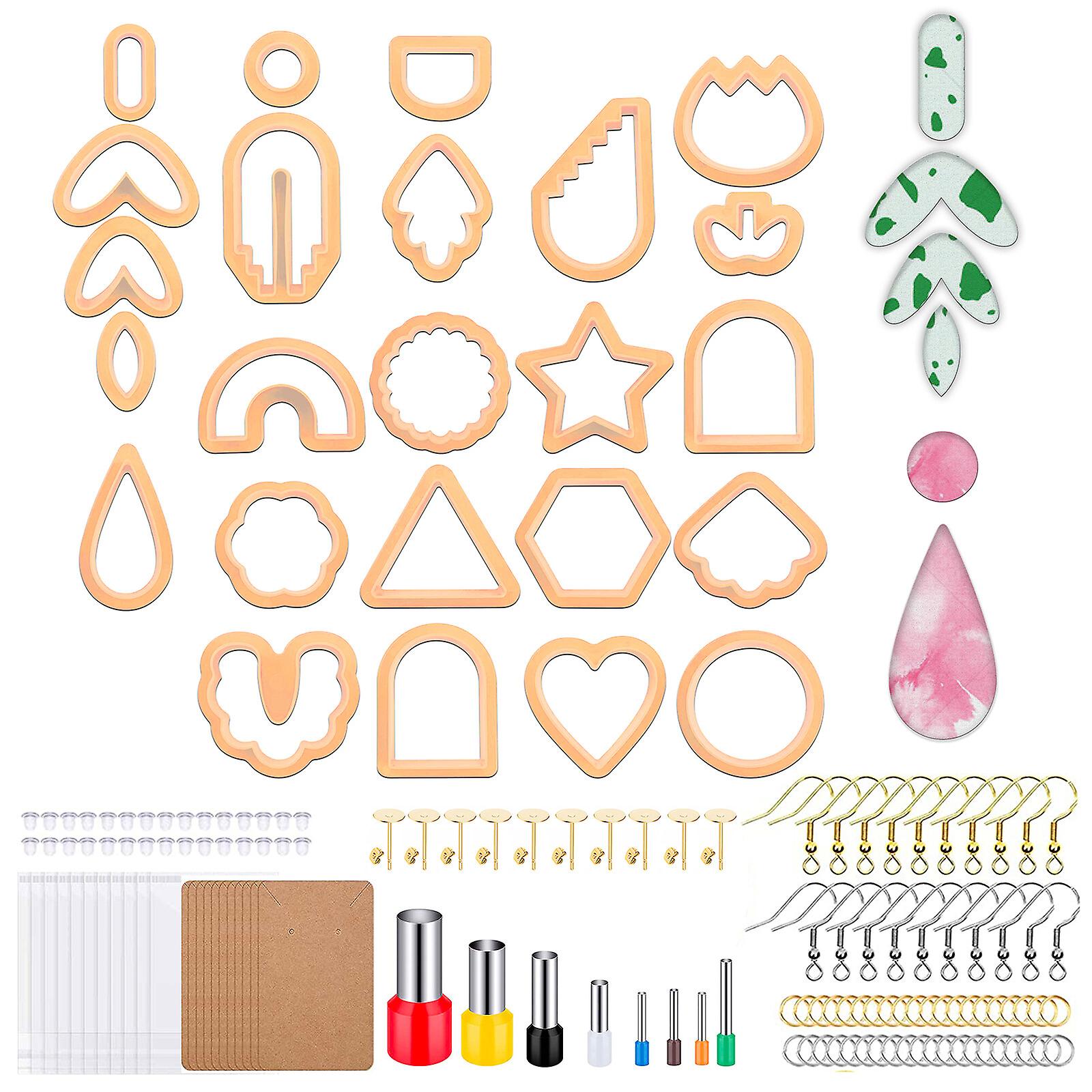Polymer Clay Cutters Kit For Diy Earrings, Rings, Necklaces & Keychains