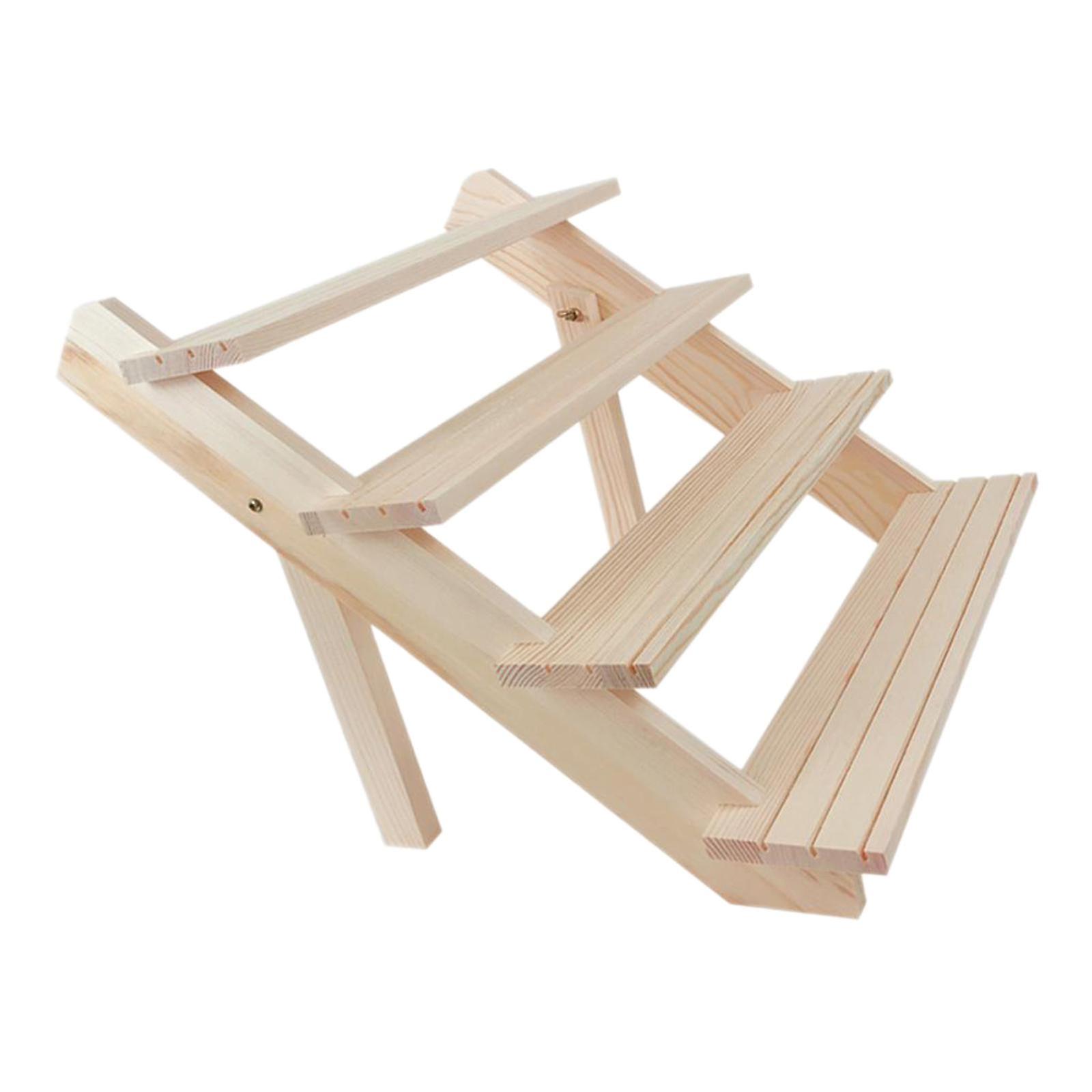 Schmuck Display Tablett Ohrringe Ringe Massivholz Halter Organizer Regal 4 Tier