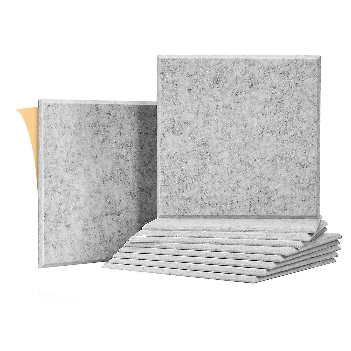10Pack Sound Proof Panels for Walls,Self-Adhesive Acoustic Panels 12x12x0.4In for Recording Studio