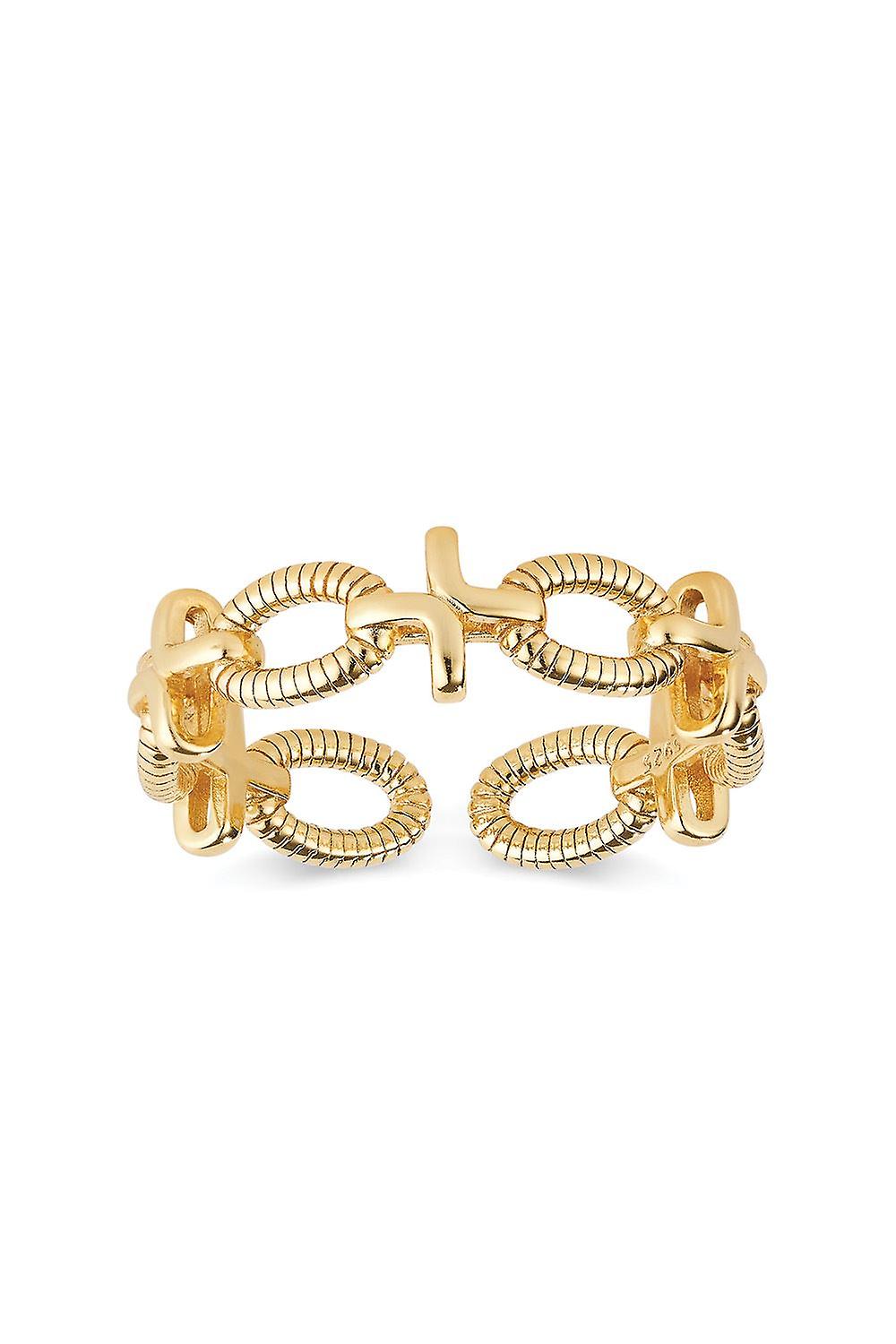 14K Gold Link Chain Stacking Ring