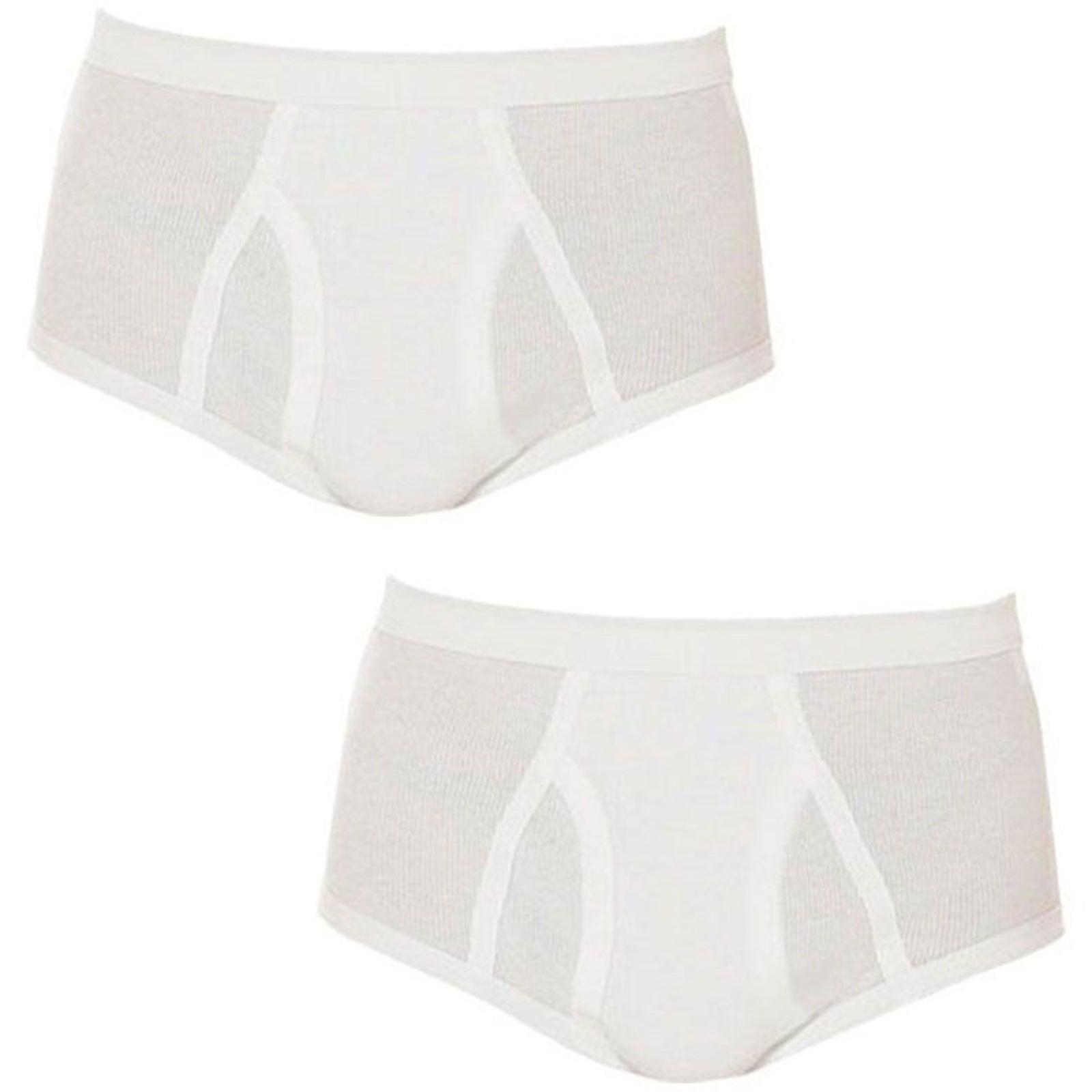 2X Holeproof All Seasons Full Brief Waffle Knit Mens White Underwear M1962 Bulk Undies