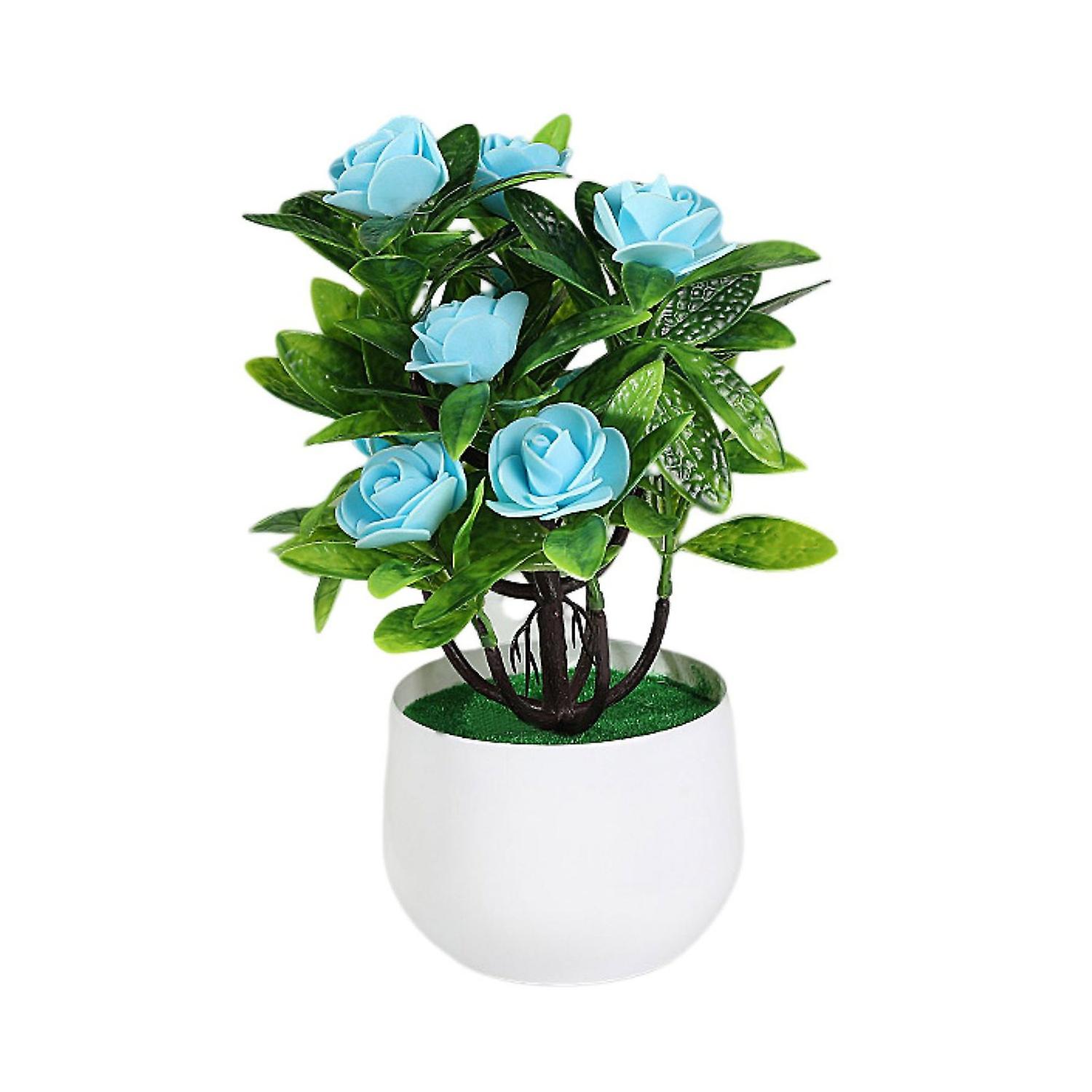 Artificial Bonsai Non-withered  Decorative 12 Fake Rose Artificial Potted Plant Home Supplies
