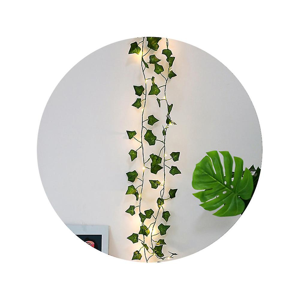 Maple Wisteria Leaf Rattan Led Copper Fairy String Light Home Decorative Lamp Y