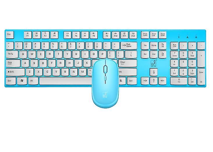 Blue 2.4g Wireless Keyboard And Mouse Set,10m Wireless Transmission Az11268