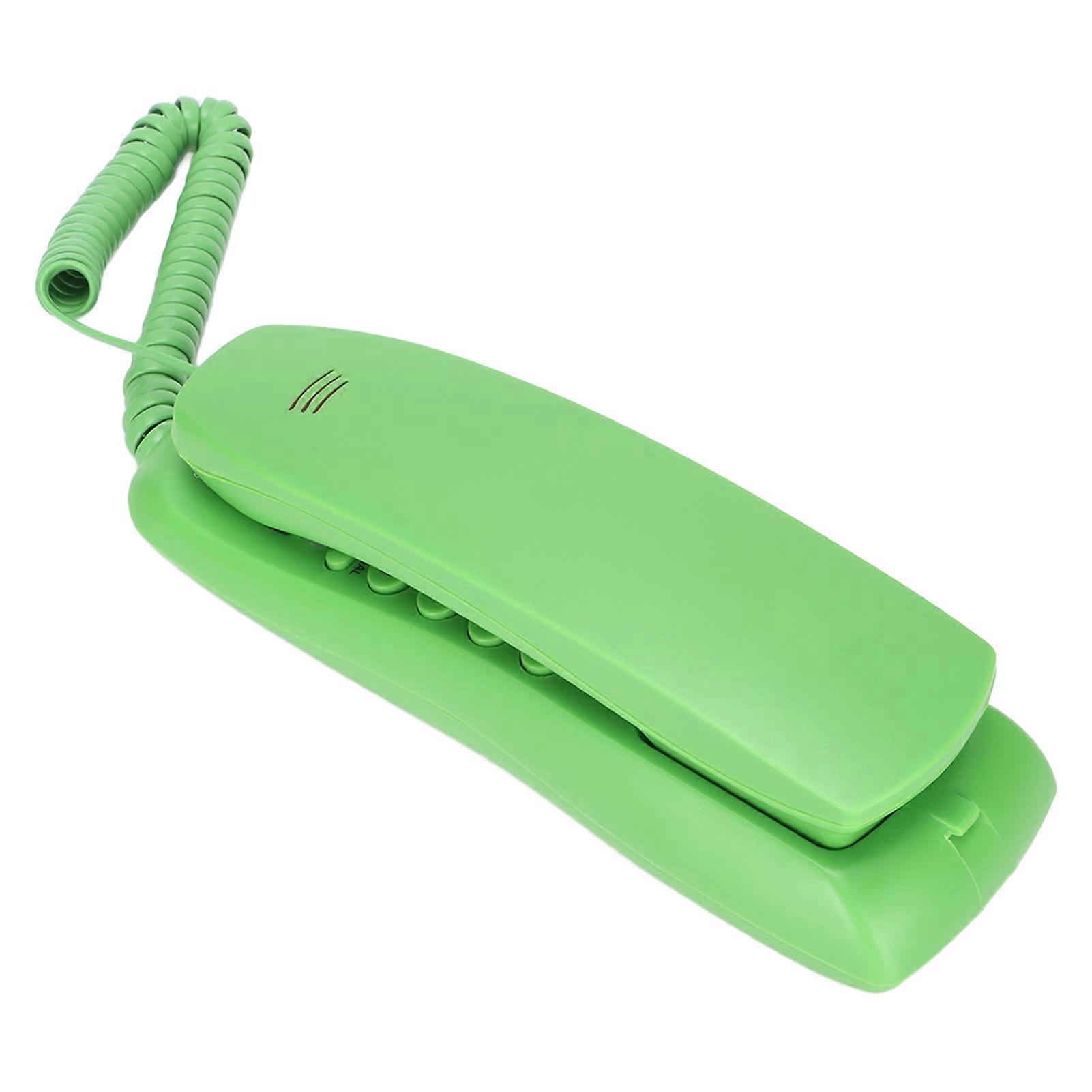Office Telephone On Hook Landline Phone with Mute Function Redial Function Music Ringtone Compatible with P/T DialingGreen