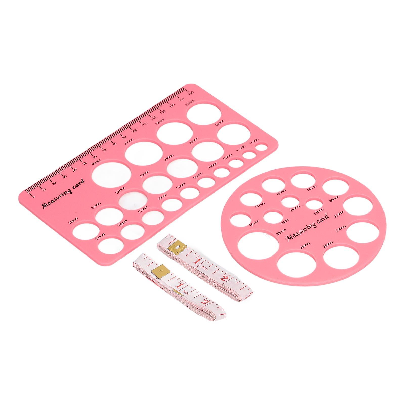 Outil de mesure de bride, ensemble de règles de dimensionnement de mamelon en silicone pour tire-lait rond et rectangulaire rose