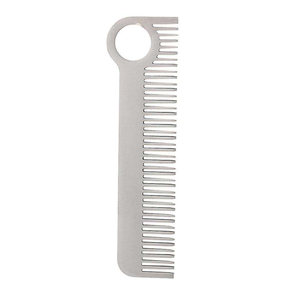 Minimalist Engraved Metal Mustache Comb Matte Stainless Steel Pocket Tool