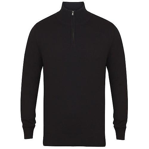 Henbury Mens Zip Neck Sweatshirt