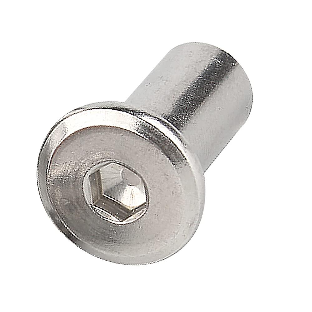 Stainless steel lock nutM6 hexagon internal thread, flat head cylindrical nut, wooden furniture rivet nut