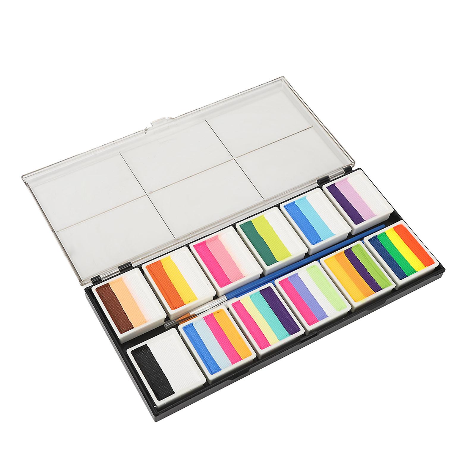 طقم طلاء الوجه آمن موثوق به Colorfast قابل للغسل متعدد الاستخدامات طقم طلاء الجسم لعيد الهالوين تأثيري عيد الميلاد 