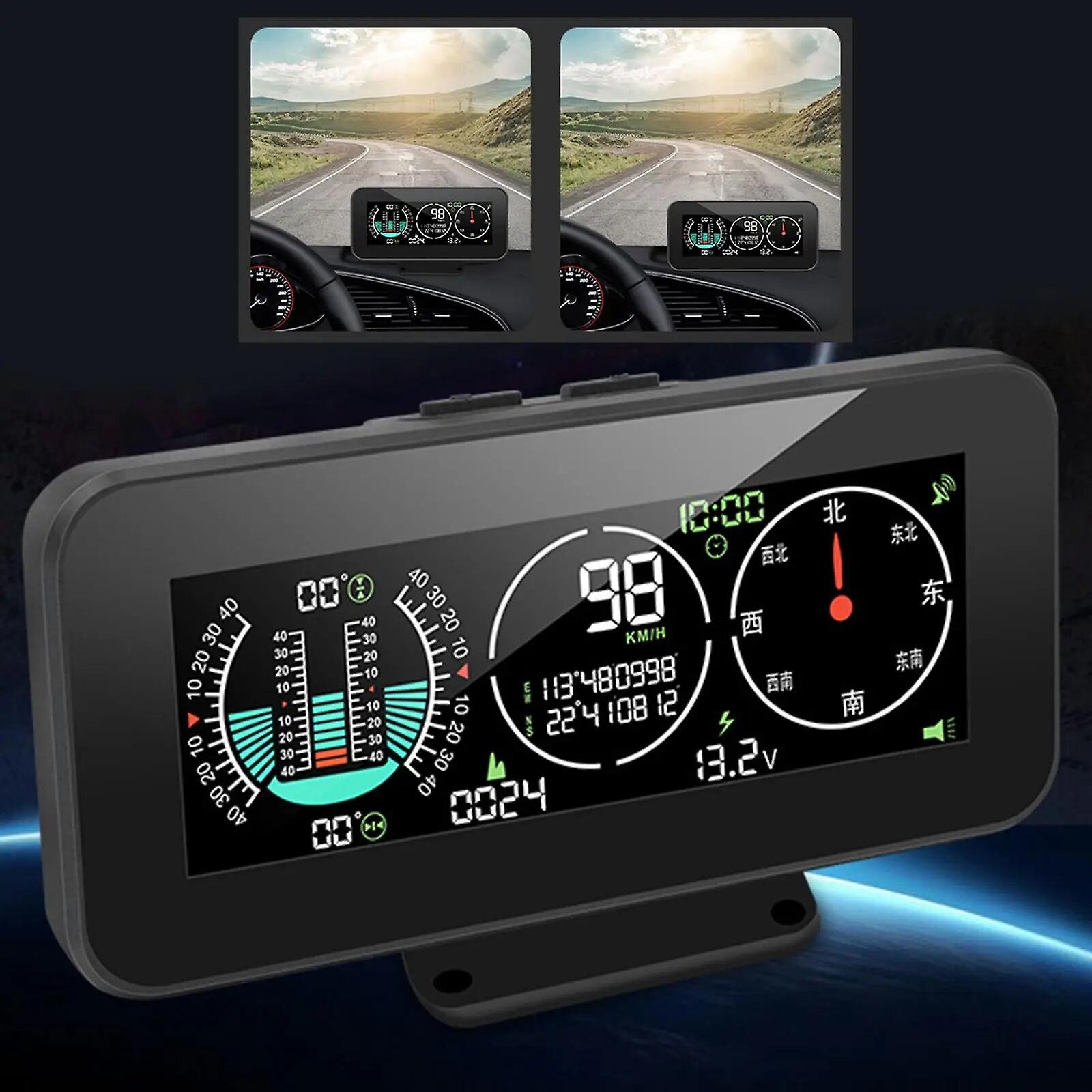 Speedometer LCD HUD Display Heads up Overspeed Alarm Satellite Meter~8143