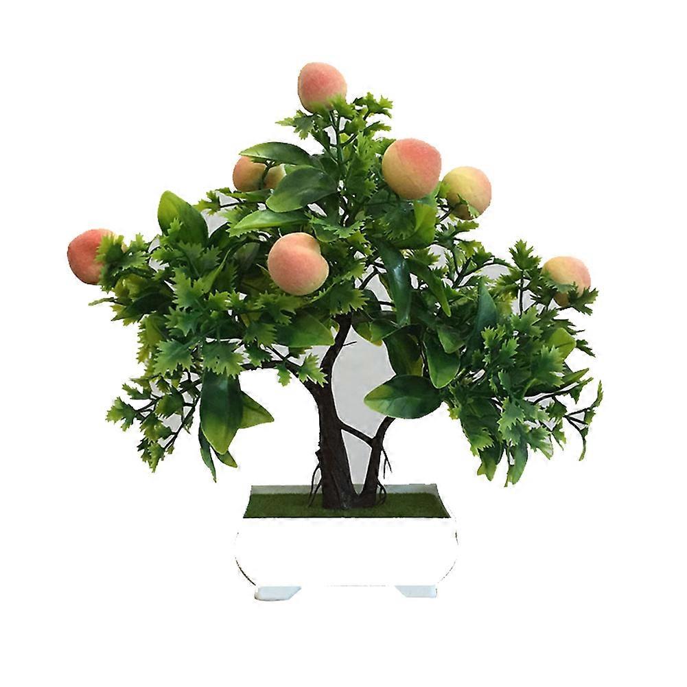 Künstliche Frucht Kleiner Baum Topf Simulation Pflanztopf Ornament Dekoration (Pfirsich)