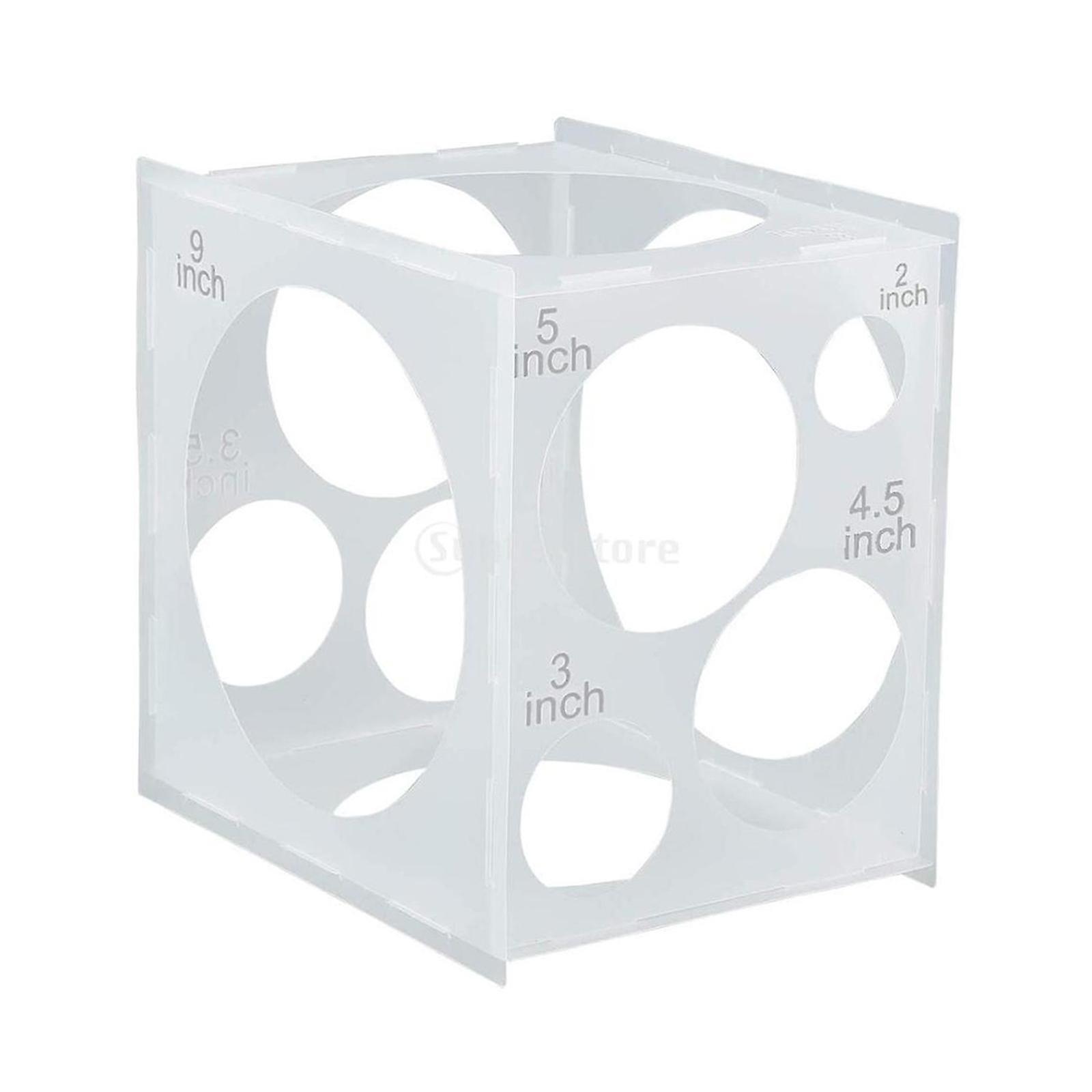 11 Holes Balloon Sizer Box Cube for Balloon Decorations Reusable Balloon Size Measurement Tool for Easter Graduation Birthday