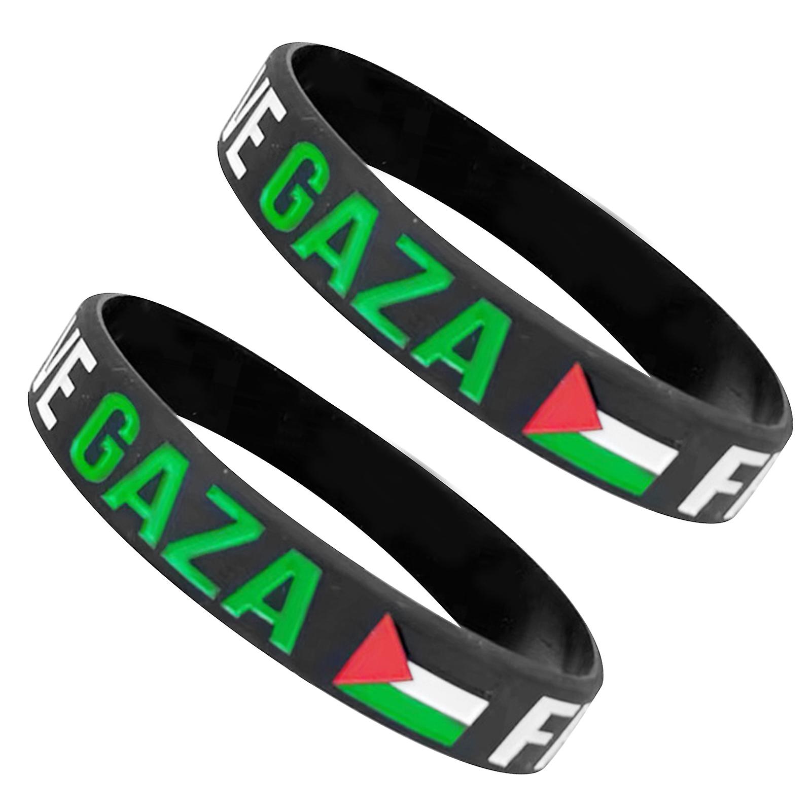 Palestinian Flag Silicone Bracelet Lightweight Durable Flags Wristbands for Events