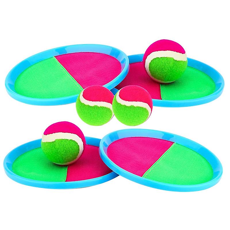 Toys Toss And Catch Set Games With Paddle 4 Ball For Kids Adults Outdoor Game
