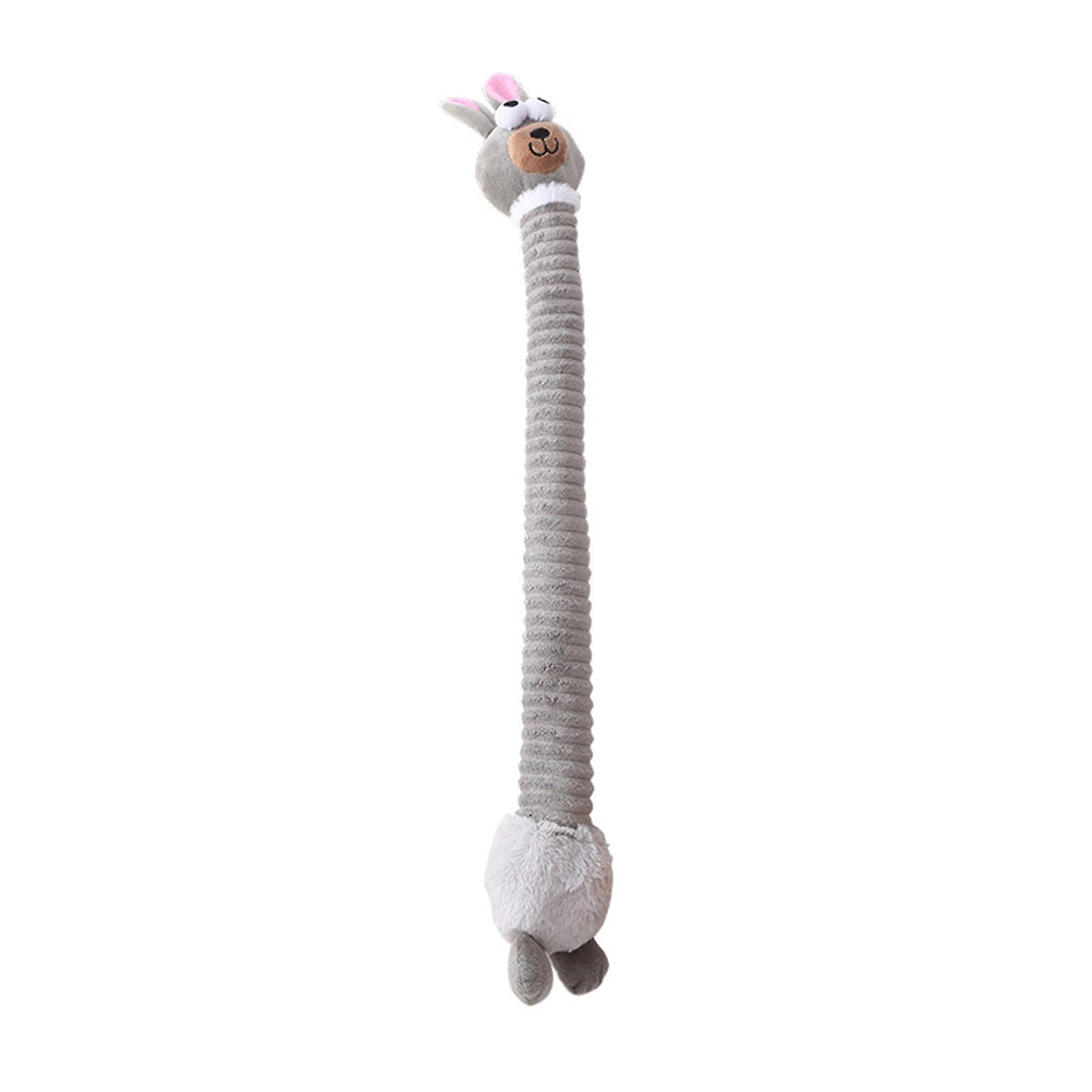 Plush Pet Toy Bite-Resistant Teeth Grinding Cleaning Chew Toy Cartoon Fox Duck Rabbit Plush Toy Funny Stretchable Pet Toy for Small Pets