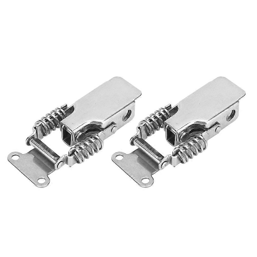 2Pcs Spring Latch Catch Lock Jern Nikkelbelagt / rustfritt stål 201 Hasp Buckle Fastener Hardware Fitting2Pcs rustfritt stål 201