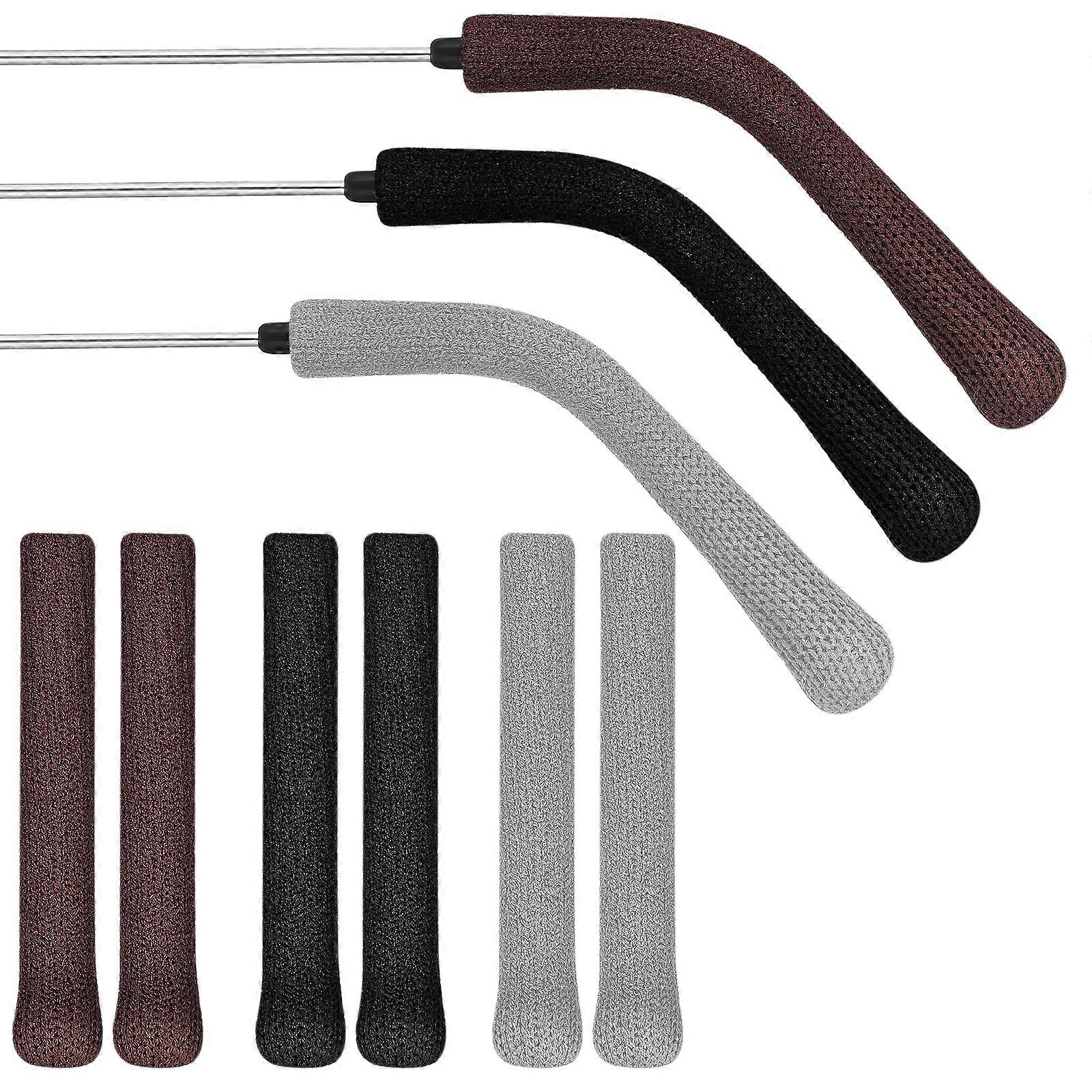 3 Pairs Eyeglasses Ear Grippers Knitting Glasses Arms Sleeves Fabric Glasses Retainer Nonslip Eyeglasses Sleeves