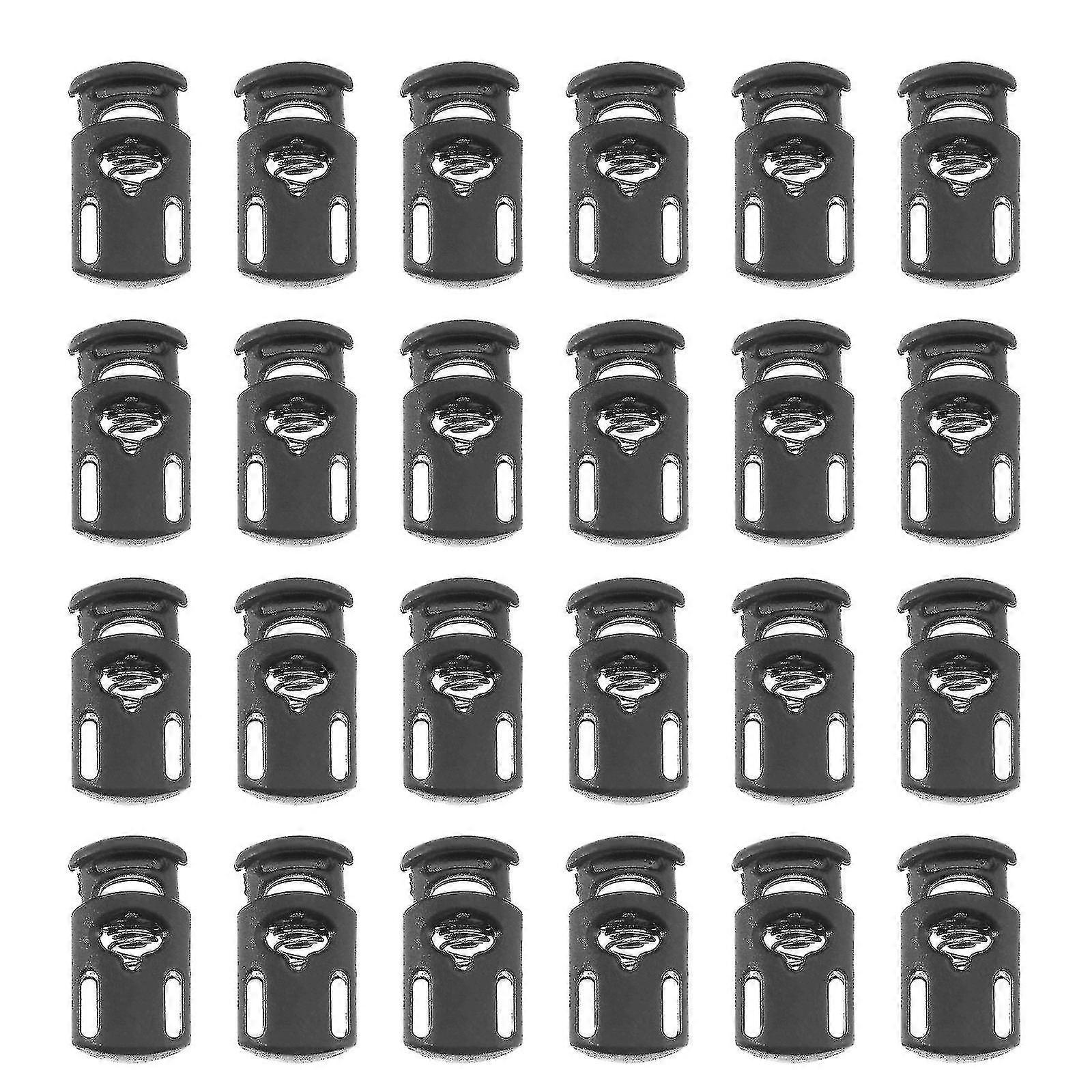 100 Pcs Plastic Single Hole Spring Stop Clothing Tent Drawstring Rope Toggle String Cord Locks End