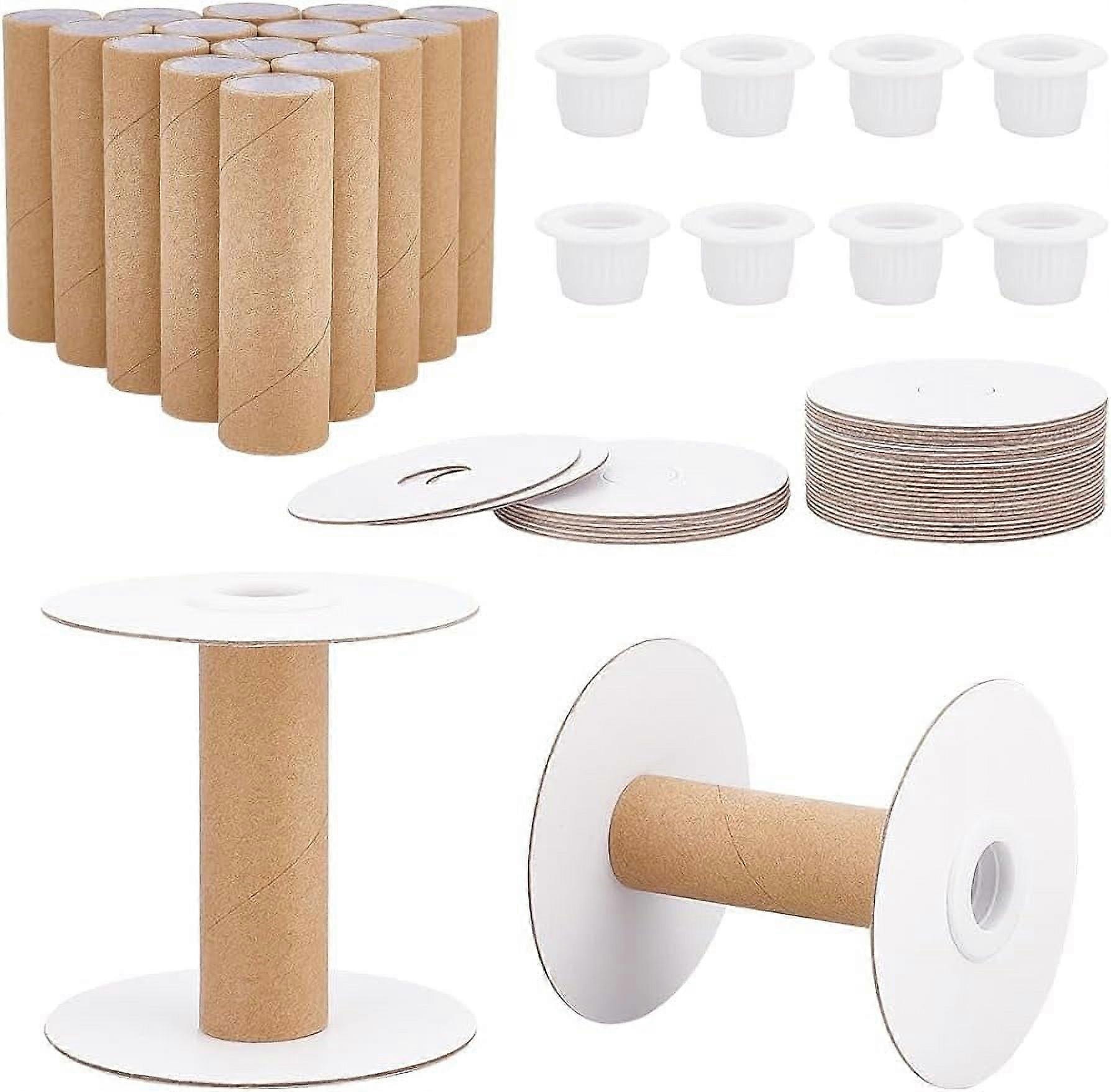 16Sets Empty Paper Thread Spools Weaving Bobbins Sewing Removable Empty Wire Spools for Yarn Cord Chain Embroidery Sewing 80mm/3.15inch