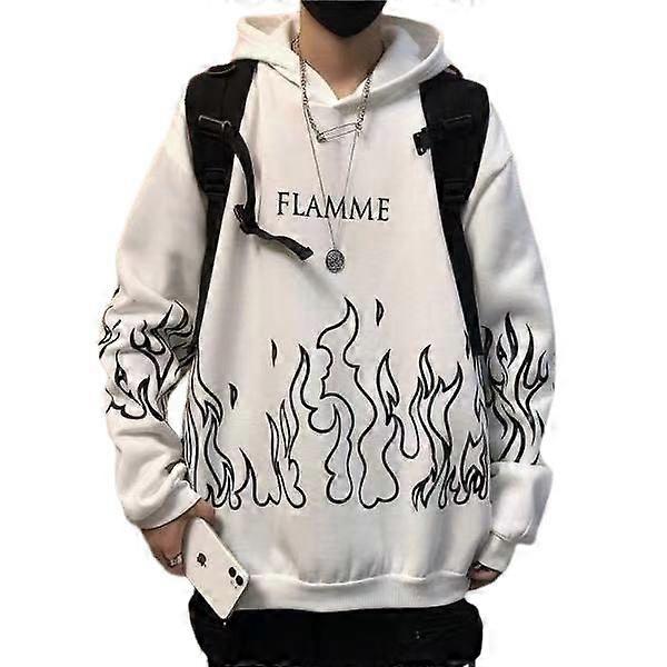Men's Hoodie Hip Hop Flame Pattern