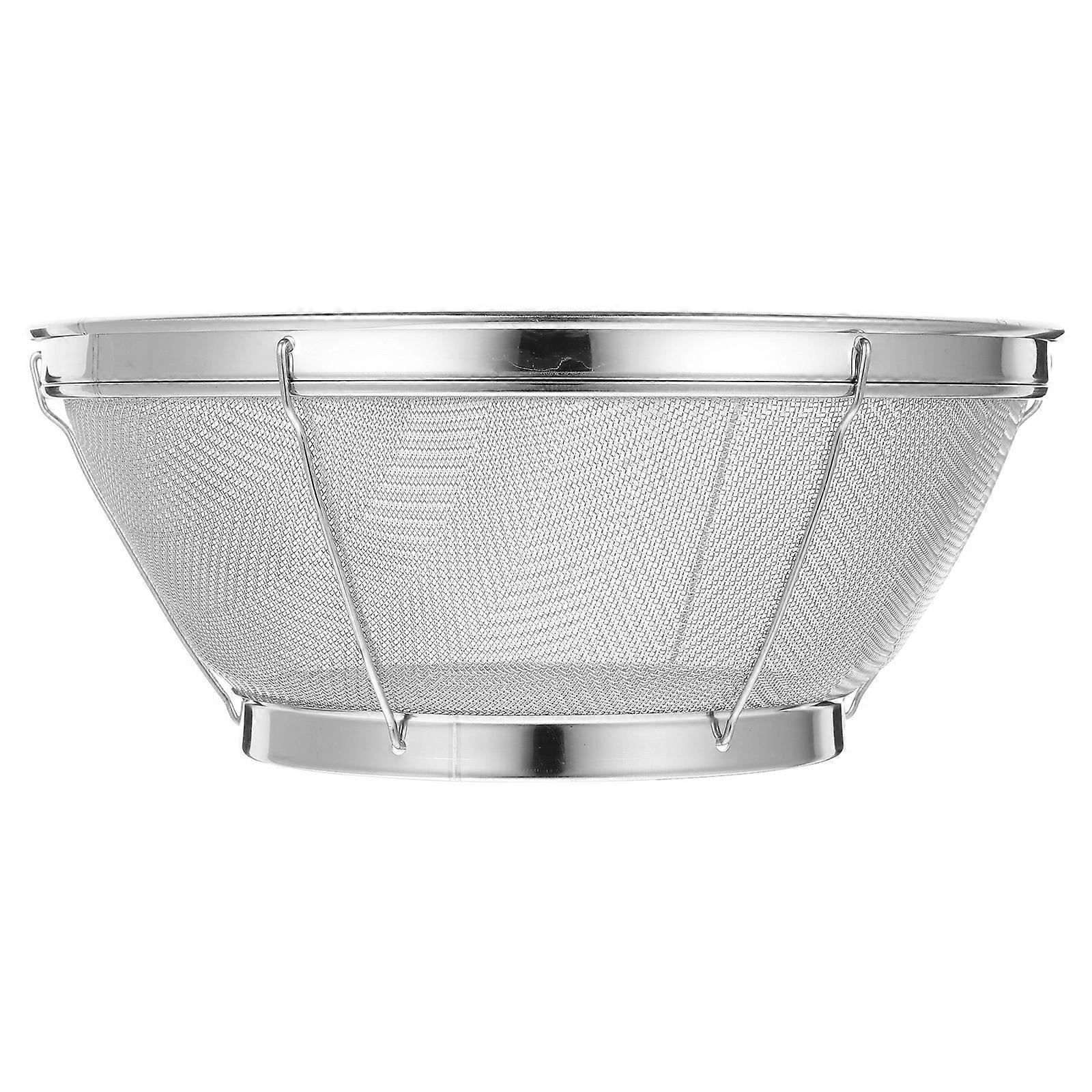 Rustfritt stål Mesh Colander Strainer Basket Drainer Fine Mesh Strainer Rice Washing Bowl Stor