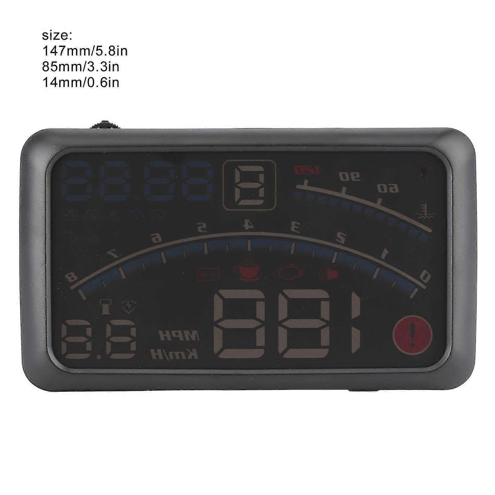 5.5in Car Projector Headup Display Set OBD2 HUD Windscreen Driving Data E4 Universal