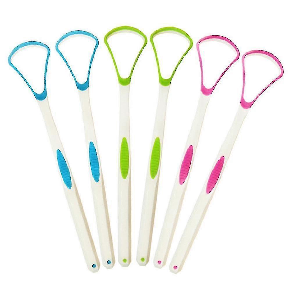 6ピース/キット舌ブラシ舌クリーナー口腔ケア用スクレーパーフレッシュブレスデンタルケア-9