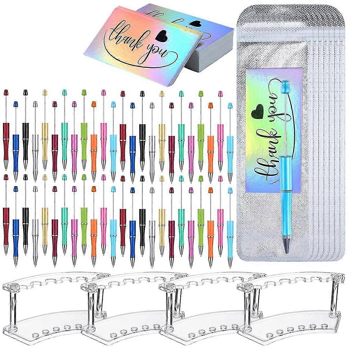 148 Stück Perlenstift Geschenkset enthält 48 Stück Perlenstift 48 Stück Beuteltasche 48 Stück Dankeskarten
