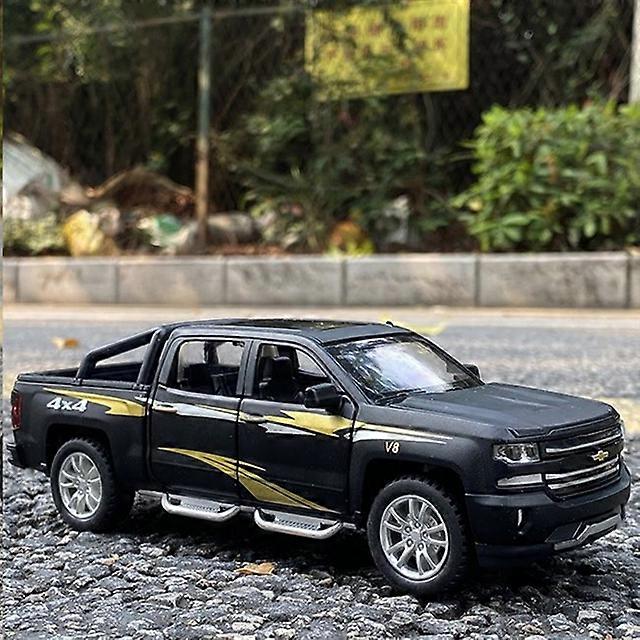 1:32 Chevrolet Silverado Pickup Alloy Car Model Diecast Metal Toy Vehicles Car Model Simulation Sound Light Collection Kids Gift