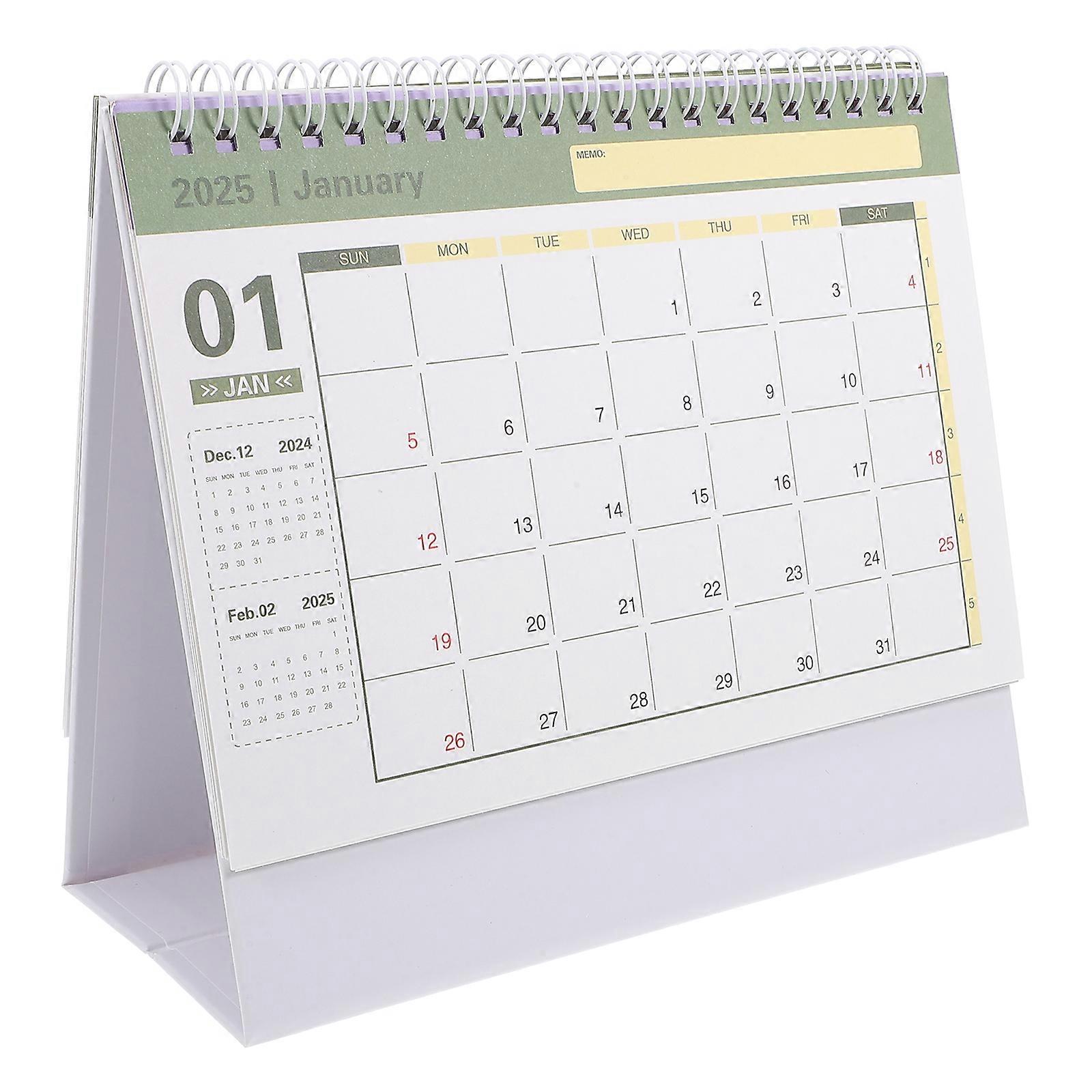 Desktop Calendar Paper Calendar Decor Portable Calendar English Desktop Calendar for Office