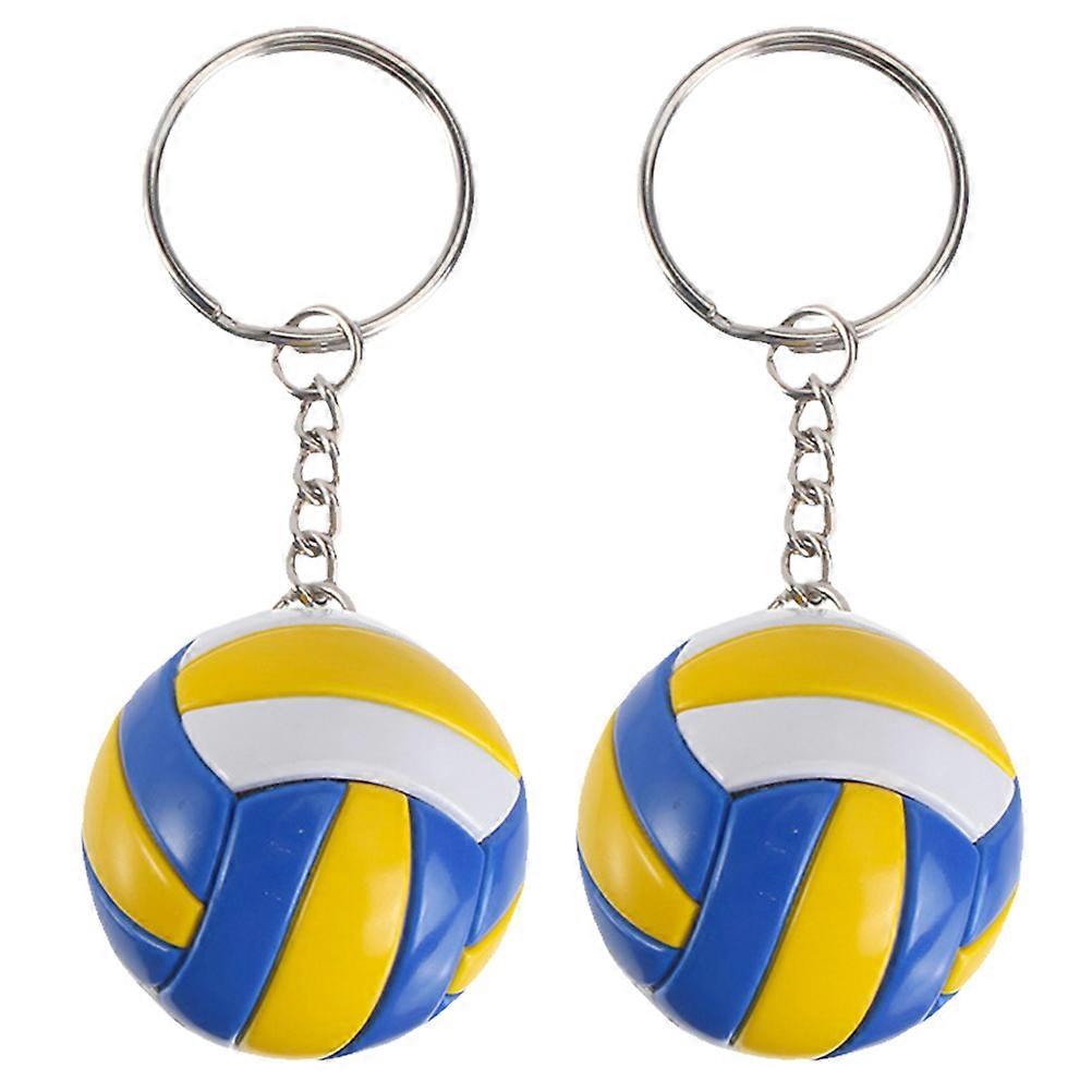 2pcs Volleyball Key Chain Volleyball Key Ornament Sports Ball Key Chain Bag Ornaments