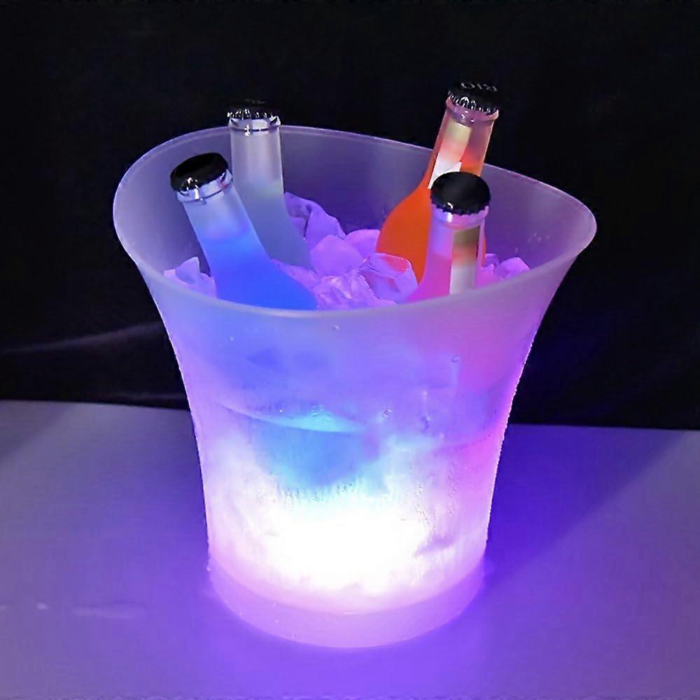 LED Ice Bucket, Ice Bucket LED Ice Cube Tray 5L Large Capacity Bottle Cooler Champagne Cooler