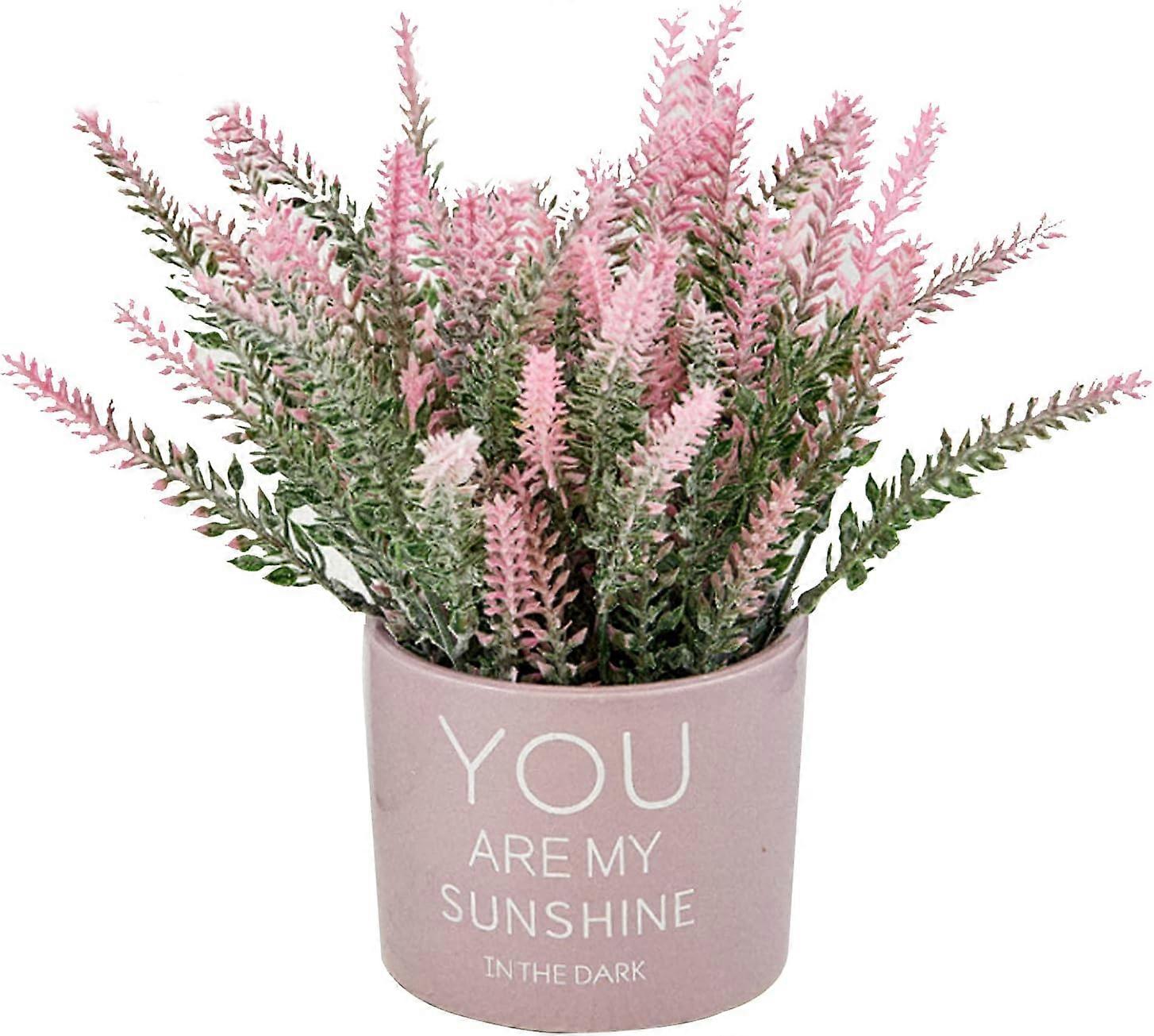 Artificial Lavender With Ceramic Flowerpot, Small Potted Decorations, Suitable For Office