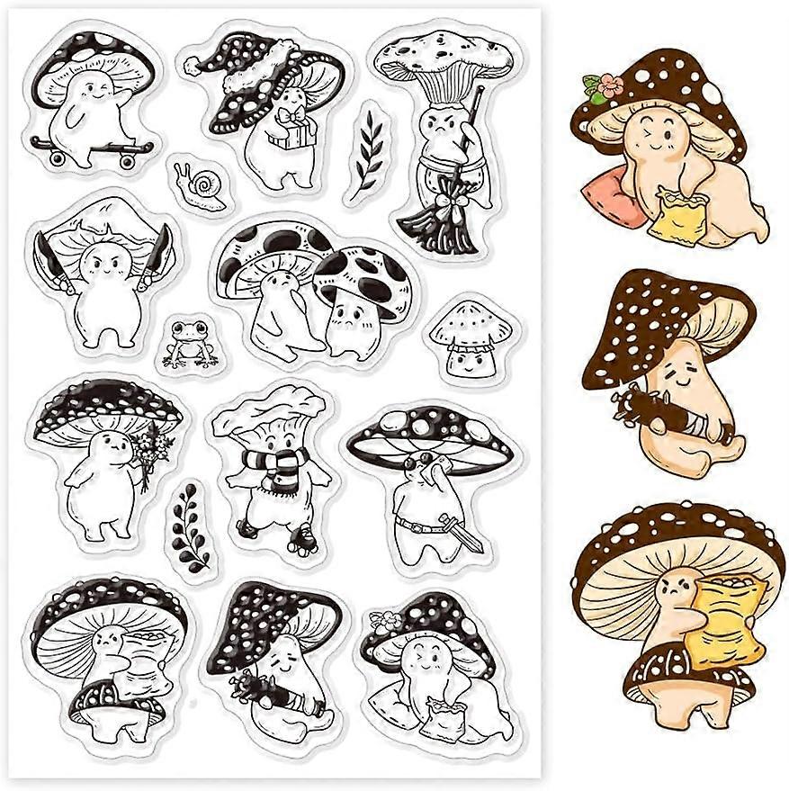 1Sheet Mushroom Villain Silicone Clear Stamp Seals