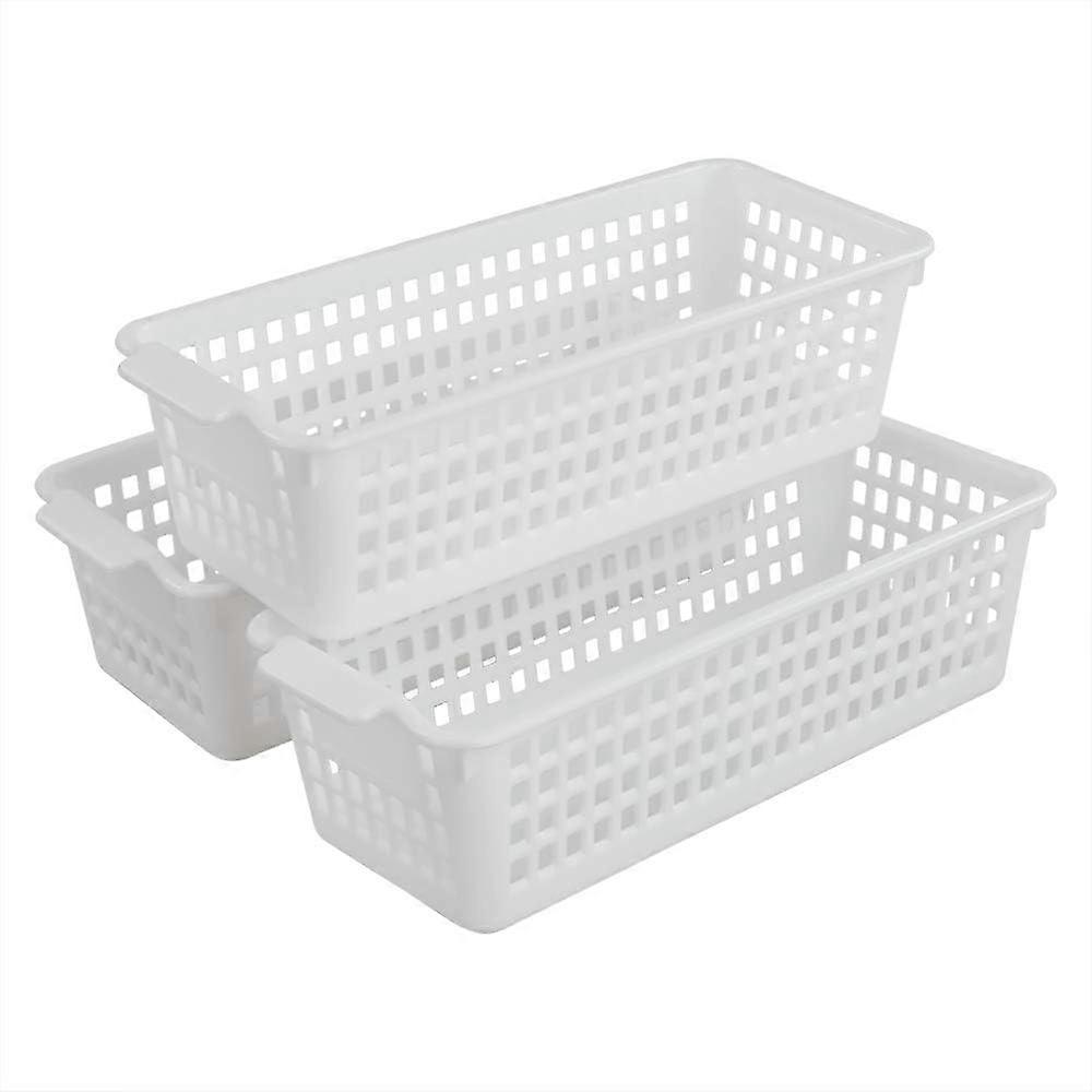 3-pack Small Plastic Handy Basket for Storage (White)